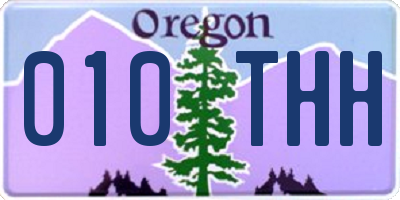 OR license plate 010THH