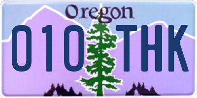 OR license plate 010THK