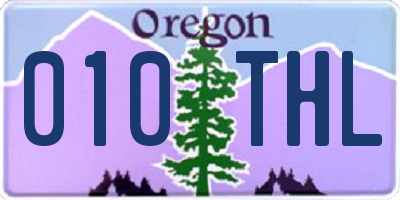 OR license plate 010THL
