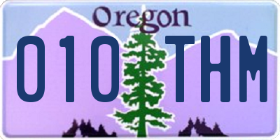 OR license plate 010THM