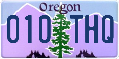 OR license plate 010THQ