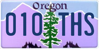 OR license plate 010THS
