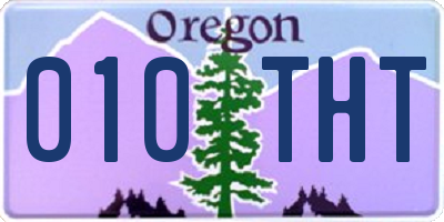 OR license plate 010THT