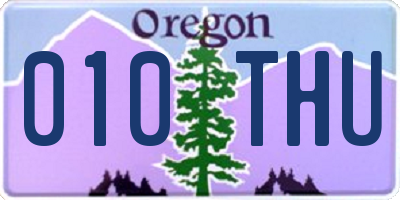 OR license plate 010THU