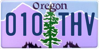 OR license plate 010THV