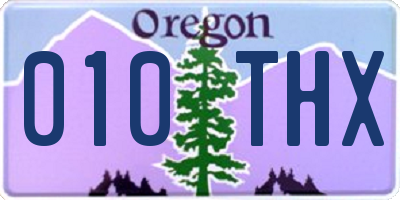 OR license plate 010THX