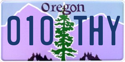 OR license plate 010THY