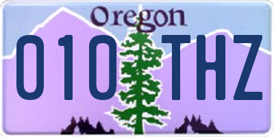 OR license plate 010THZ