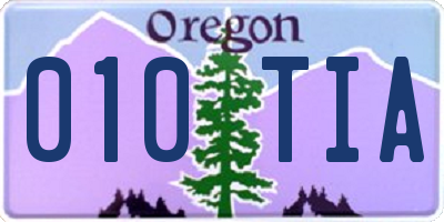 OR license plate 010TIA