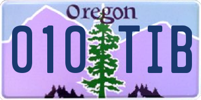 OR license plate 010TIB