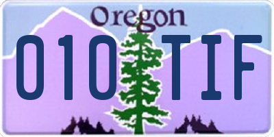 OR license plate 010TIF