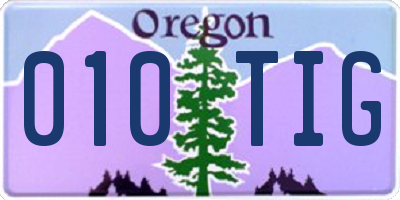 OR license plate 010TIG