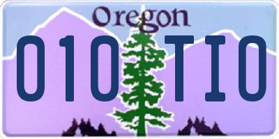 OR license plate 010TIO