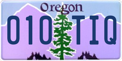 OR license plate 010TIQ