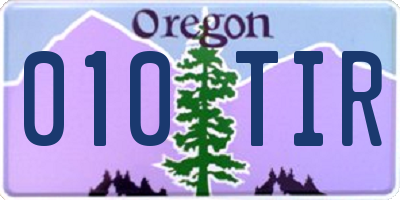 OR license plate 010TIR