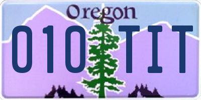 OR license plate 010TIT
