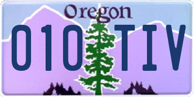 OR license plate 010TIV