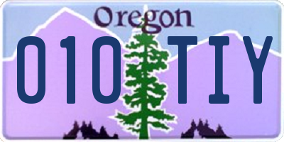 OR license plate 010TIY