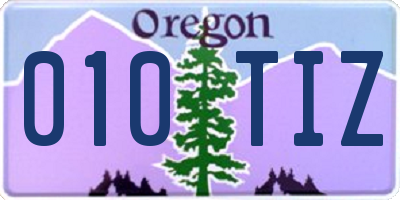 OR license plate 010TIZ