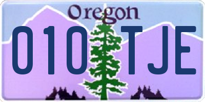 OR license plate 010TJE