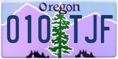 OR license plate 010TJF