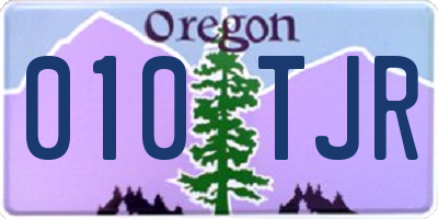 OR license plate 010TJR
