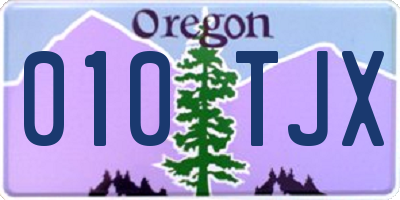 OR license plate 010TJX
