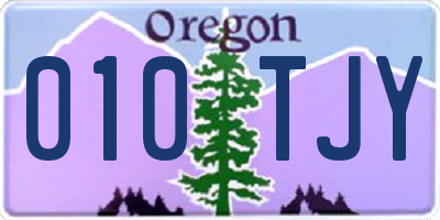 OR license plate 010TJY