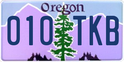 OR license plate 010TKB