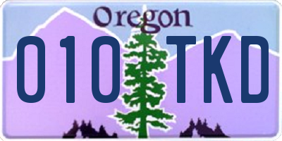 OR license plate 010TKD