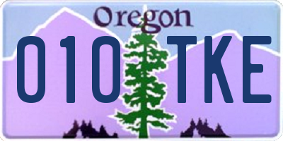 OR license plate 010TKE