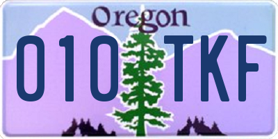 OR license plate 010TKF