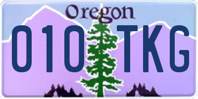 OR license plate 010TKG