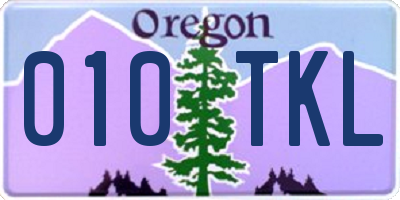 OR license plate 010TKL