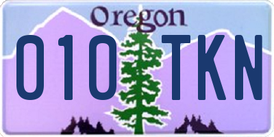 OR license plate 010TKN