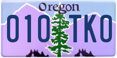 OR license plate 010TKO