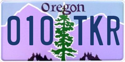 OR license plate 010TKR