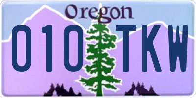 OR license plate 010TKW