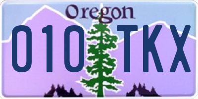 OR license plate 010TKX