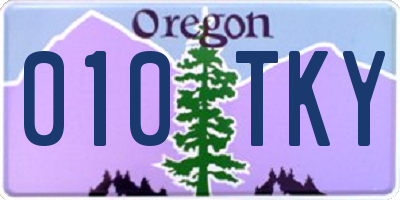 OR license plate 010TKY