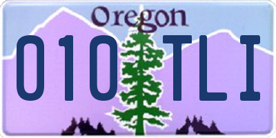 OR license plate 010TLI