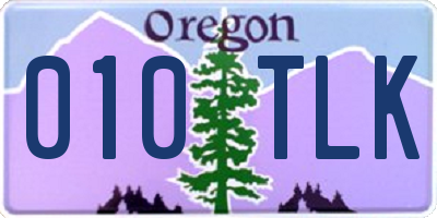 OR license plate 010TLK