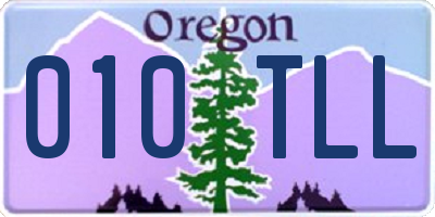 OR license plate 010TLL