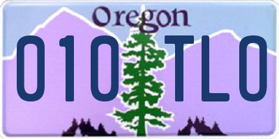 OR license plate 010TLO