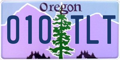 OR license plate 010TLT