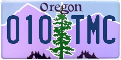 OR license plate 010TMC