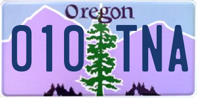 OR license plate 010TNA