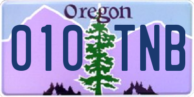 OR license plate 010TNB