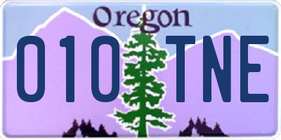 OR license plate 010TNE