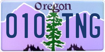 OR license plate 010TNG
